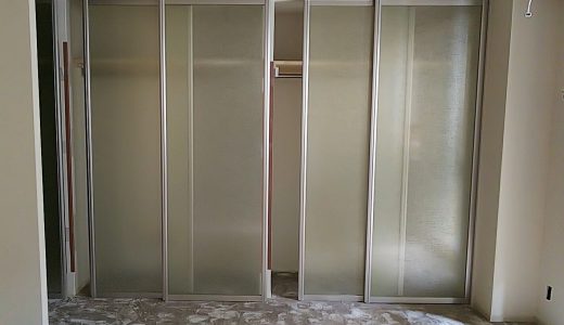 ガラス両面シート貼り
